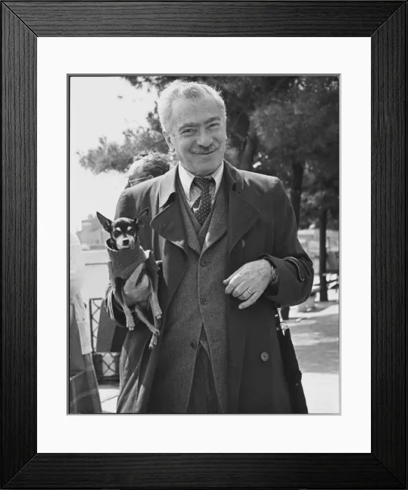 Framed Print : Italian Man & Dog Framed Print : Italian Man & Dog