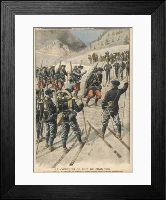 Framed Print : Military Skiers / 1908 Framed Print : Military Skiers / 1908