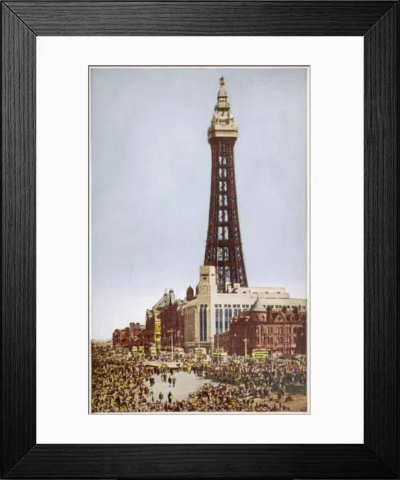 Framed Print : Blackpool Tower, Lancashire, and a crowded beach Framed Print : Blackpool Tower, Lancashire, and a crowded beach