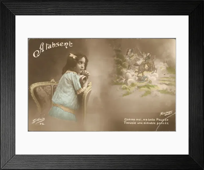Framed Print : Ww1 Postcard Girl / Doll Framed Print : Ww1 Postcard Girl / Doll
