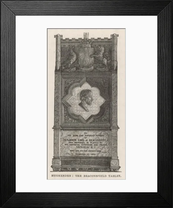 Framed Print : Disraeli / Memorial Tablet Framed Print : Disraeli / Memorial Tablet