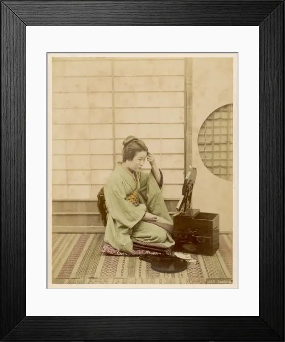 Framed Print : Racial / Japan / Geisha / Hair Framed Print : Racial / Japan / Geisha / Hair