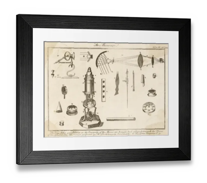 Framed Print : Descartes / Microscope Framed Print : Descartes / Microscope