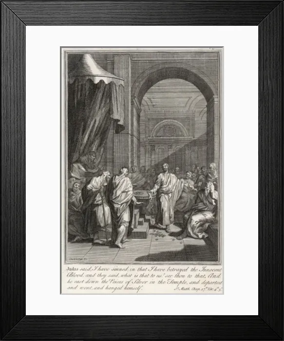 Framed Print : Judas Repents in Temple Framed Print : Judas Repents in Temple