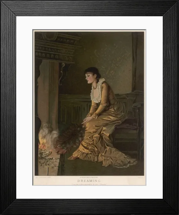 Framed Print : GIRL BY FIRE / DREAMING Framed Print : GIRL BY FIRE / DREAMING