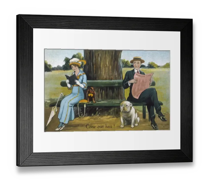 Framed Print : Couple with their Dogs Framed Print : Couple with their Dogs