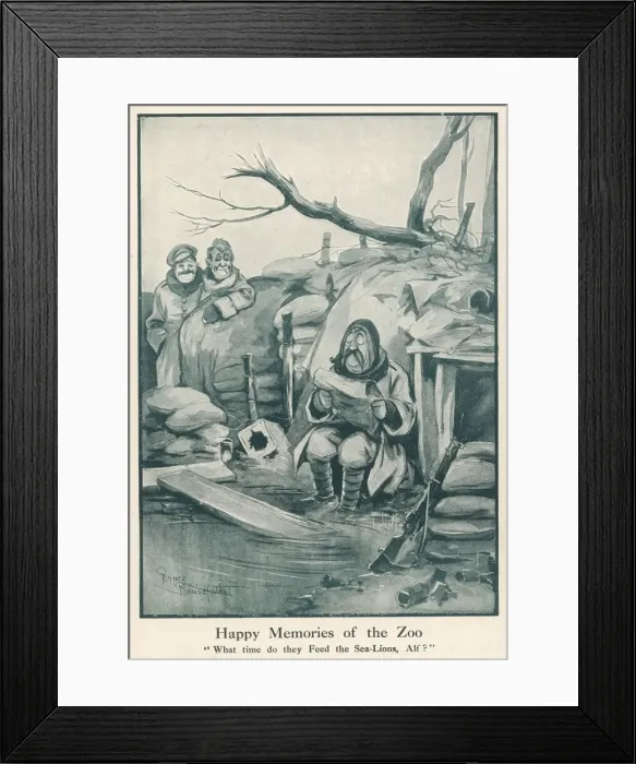 Framed Print : Ww1 Cartoon / Sea-Lions Framed Print : Ww1 Cartoon / Sea-Lions