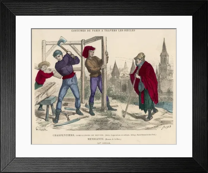 Framed Print : 15th Century Workpeople Framed Print : 15th Century Workpeople