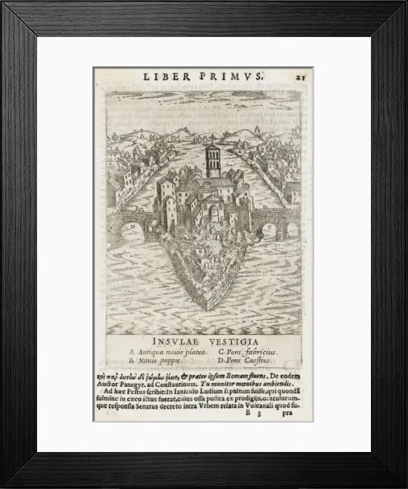 Framed Print : Rome / Tiber Island 1665 Framed Print : Rome / Tiber Island 1665