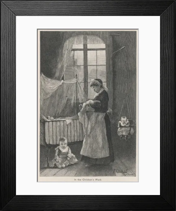 Framed Print : Nurse in Children Ward Framed Print : Nurse in Children Ward