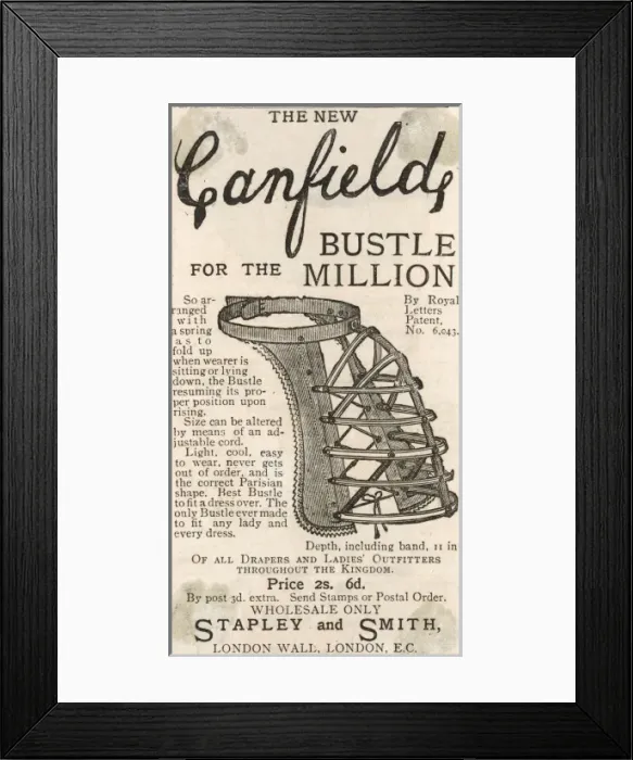 Framed Print : BUSTLE. Canfields Bustle for the Million : a spring enables it to fold Framed Print : BUSTLE. Canfields Bustle for the Million : a spring enables it to fold