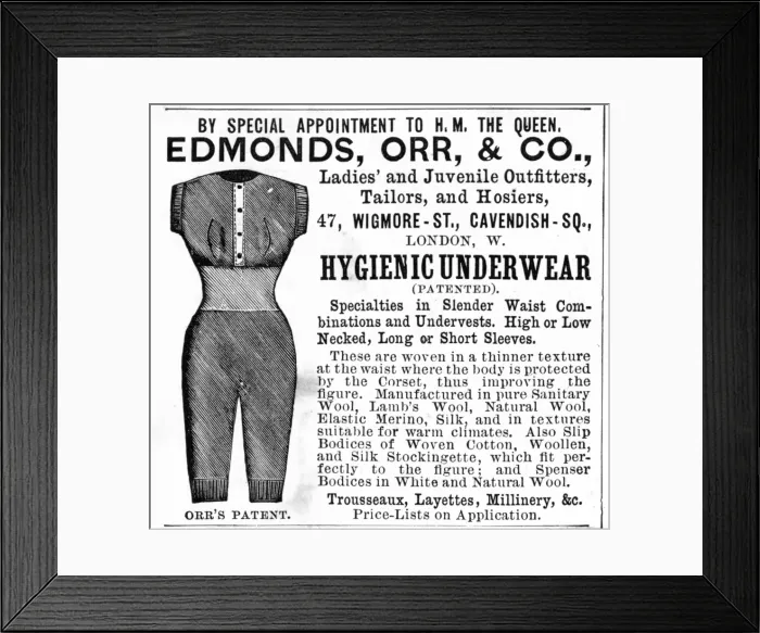 Framed Print : Orrs Hygienic Undies Framed Print : Orrs Hygienic Undies