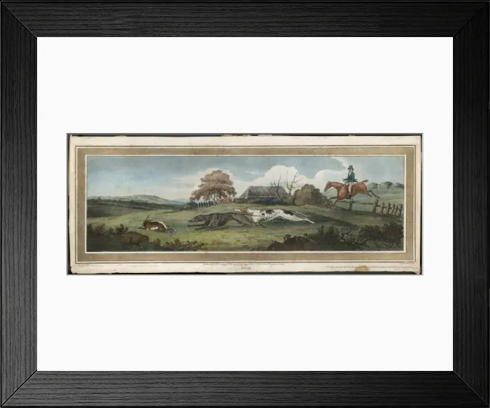 Framed Print : Hare Coursing 1809 Framed Print : Hare Coursing 1809