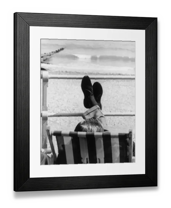 Framed Print : Relaxing in a Deckchair Framed Print : Relaxing in a Deckchair