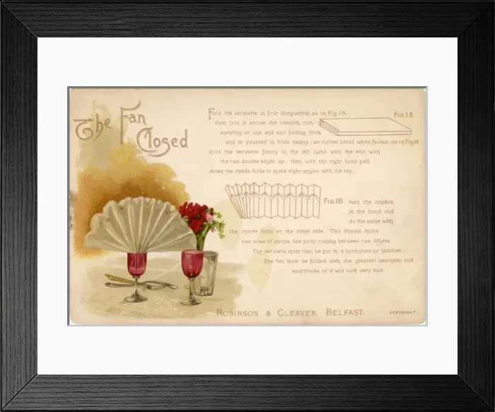 Framed Print : How to Fold Serviettes Framed Print : How to Fold Serviettes