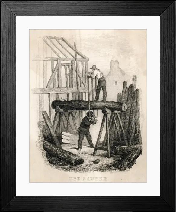 Framed Print : Timber Sawing / 1835 Framed Print : Timber Sawing / 1835