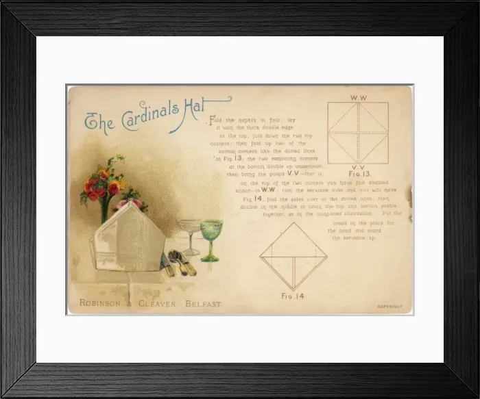 Framed Print : How to Fold Serviettes Framed Print : How to Fold Serviettes