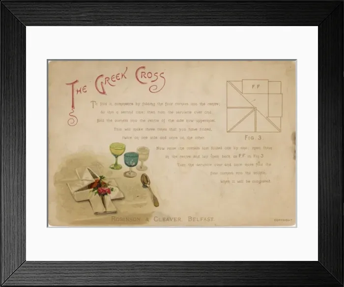 Framed Print : How to Fold Serviettes Framed Print : How to Fold Serviettes