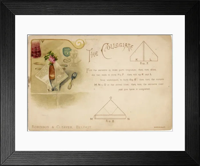 Framed Print : How to Fold Serviettes Framed Print : How to Fold Serviettes