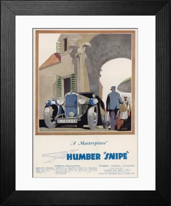 Framed Print : Humber Snipe Abroad Framed Print : Humber Snipe Abroad