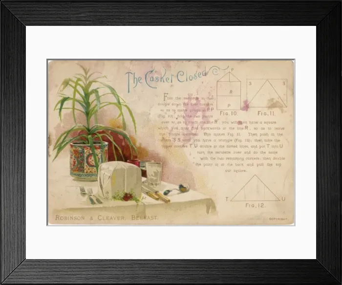Framed Print : How to Fold Serviettes Framed Print : How to Fold Serviettes