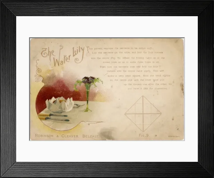 Framed Print : How to Fold Serviettes Framed Print : How to Fold Serviettes