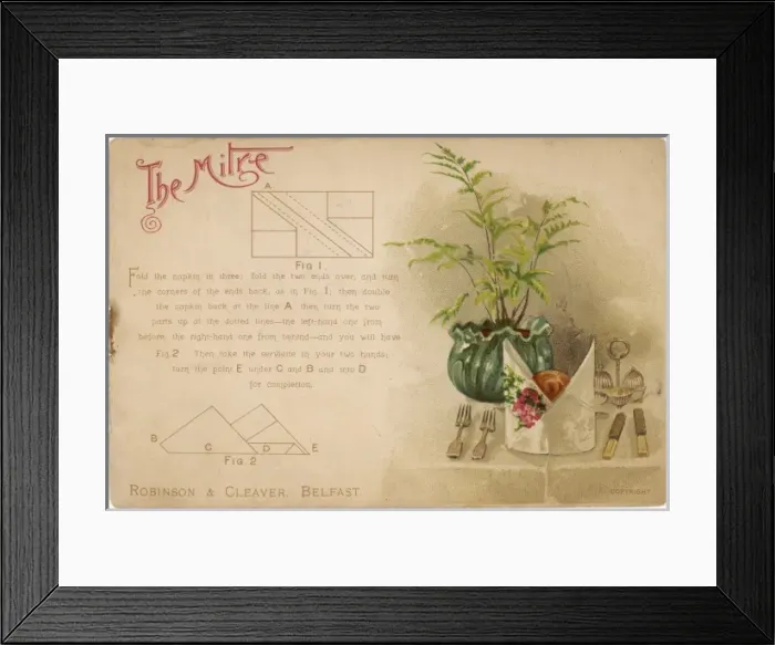 Framed Print : How to Fold Serviettes Framed Print : How to Fold Serviettes