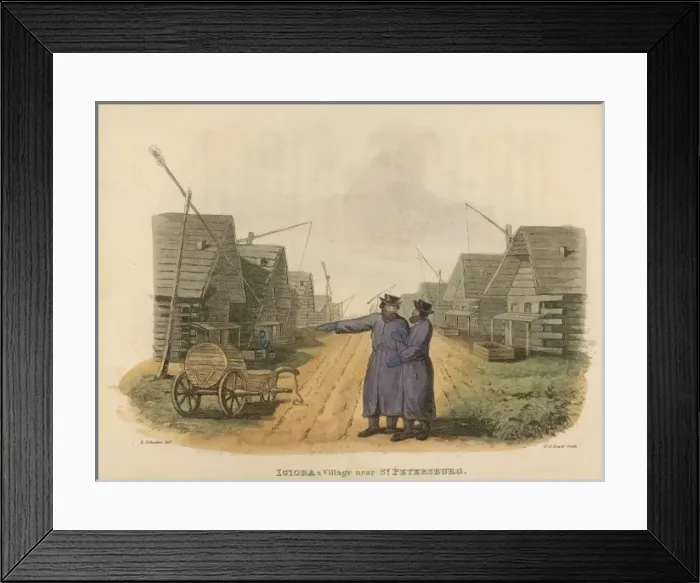 Framed Print : Russian Village Scene Framed Print : Russian Village Scene
