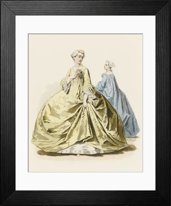Framed Print : Ladies in Panier Dresses Framed Print : Ladies in Panier Dresses