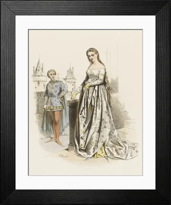 Framed Print : Noblewoman and Page Framed Print : Noblewoman and Page