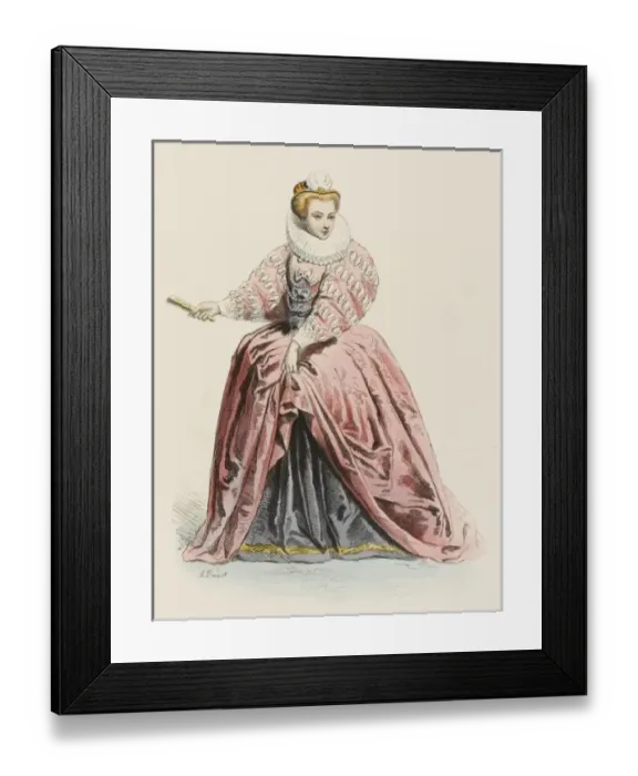 Framed Print : French Court Lady C16 Framed Print : French Court Lady C16