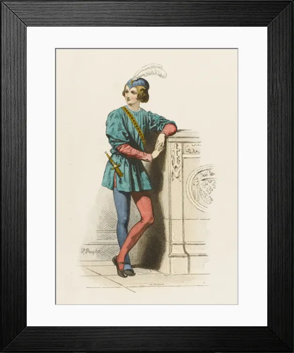Framed Print : French Page 14th Century Framed Print : French Page 14th Century