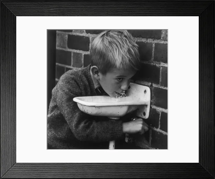 Framed Print : Boy at Drinking Fountain Framed Print : Boy at Drinking Fountain