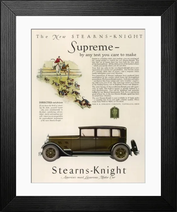 Framed Print : Stearns-Knight 1927 Framed Print : Stearns-Knight 1927