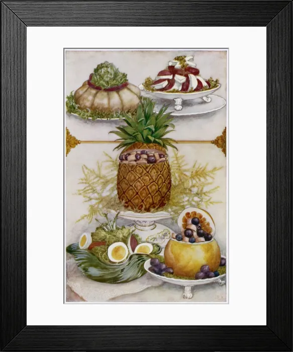 Framed Print : 5 Tempting Salads 1911 Framed Print : 5 Tempting Salads 1911