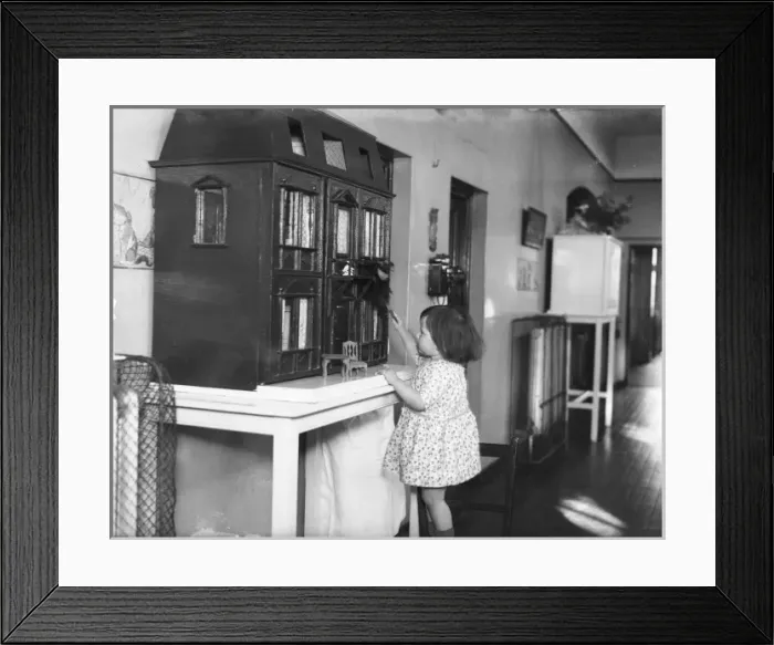 Framed Print : Dusting a Dolls House Framed Print : Dusting a Dolls House