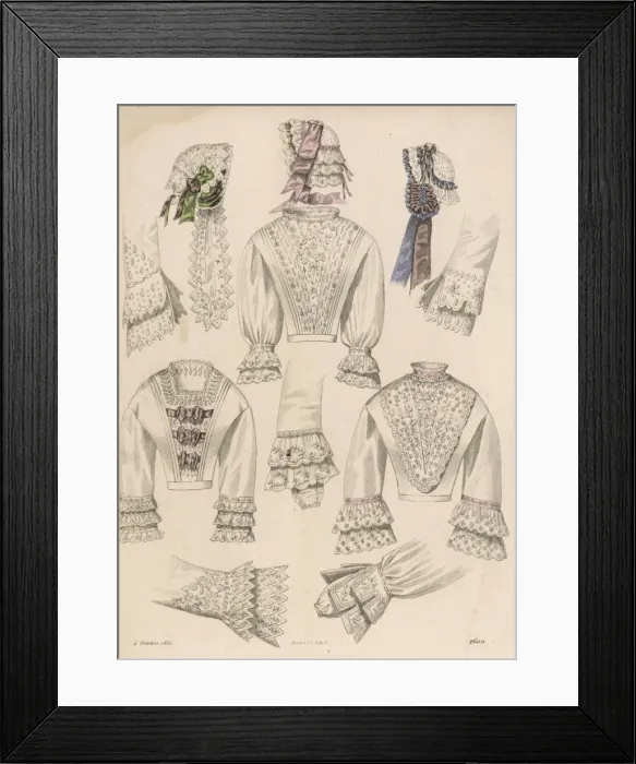 Framed Print : Lingerie & Caps 1851 Framed Print : Lingerie & Caps 1851