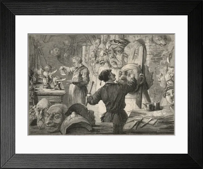 Framed Print : Pantomime Masks Framed Print : Pantomime Masks