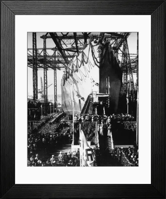 Framed Print : Bismarck Launched 1939 Framed Print : Bismarck Launched 1939