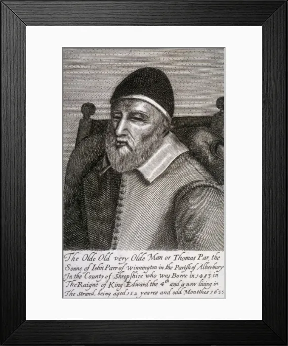 Framed Print : Thomas Parr Lived to 152 Framed Print : Thomas Parr Lived to 152