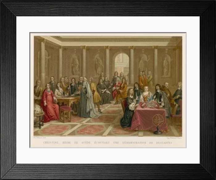 Framed Print : Descartes and Christina Framed Print : Descartes and Christina