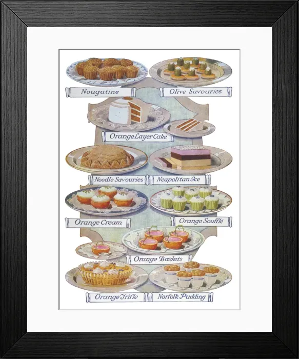 Framed Print : Desserts & Savouries 20C Framed Print : Desserts & Savouries 20C