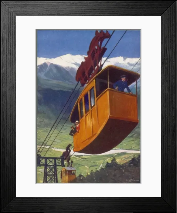 Framed Print : Cable Car / Midi / Dutrier Framed Print : Cable Car / Midi / Dutrier