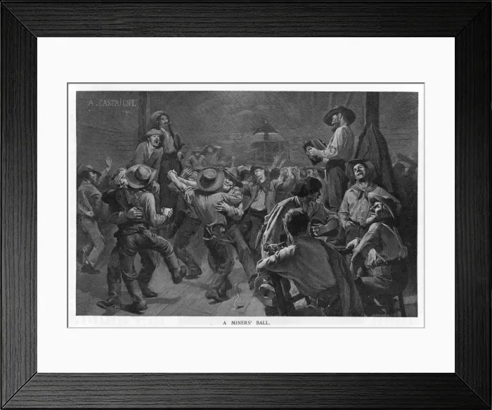 Framed Print : Gold Miners Ball / Usa1849 Framed Print : Gold Miners Ball / Usa1849