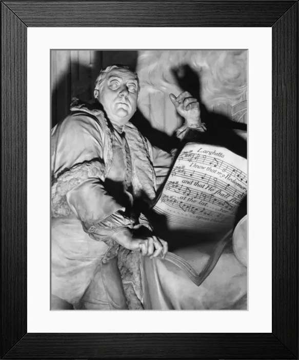 Framed Print : Handel Monument / Closeup Framed Print : Handel Monument / Closeup