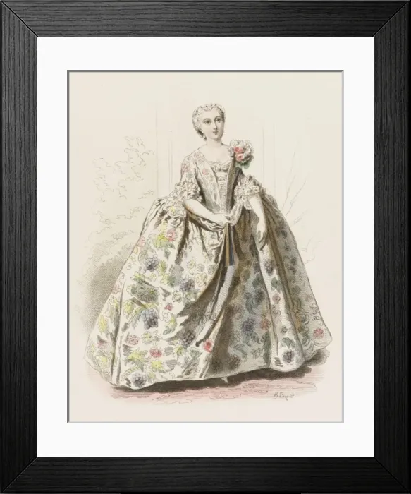 Framed Print : Bourgeois Lady 1740 Framed Print : Bourgeois Lady 1740