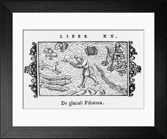 Framed Print : Fishing through Ice / 1555 Framed Print : Fishing through Ice / 1555