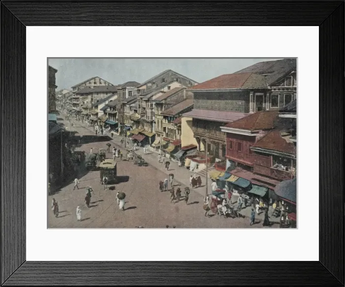 Framed Print : Street Scene in Bombay Framed Print : Street Scene in Bombay