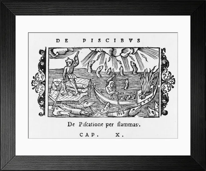 Framed Print : Using Fire to Catch Fish Framed Print : Using Fire to Catch Fish