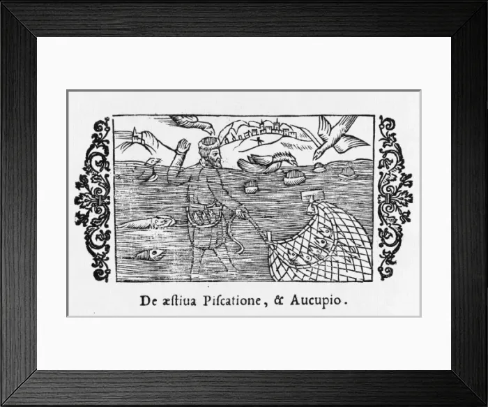 Framed Print : Fishing / Wading / 1555 Framed Print : Fishing / Wading / 1555